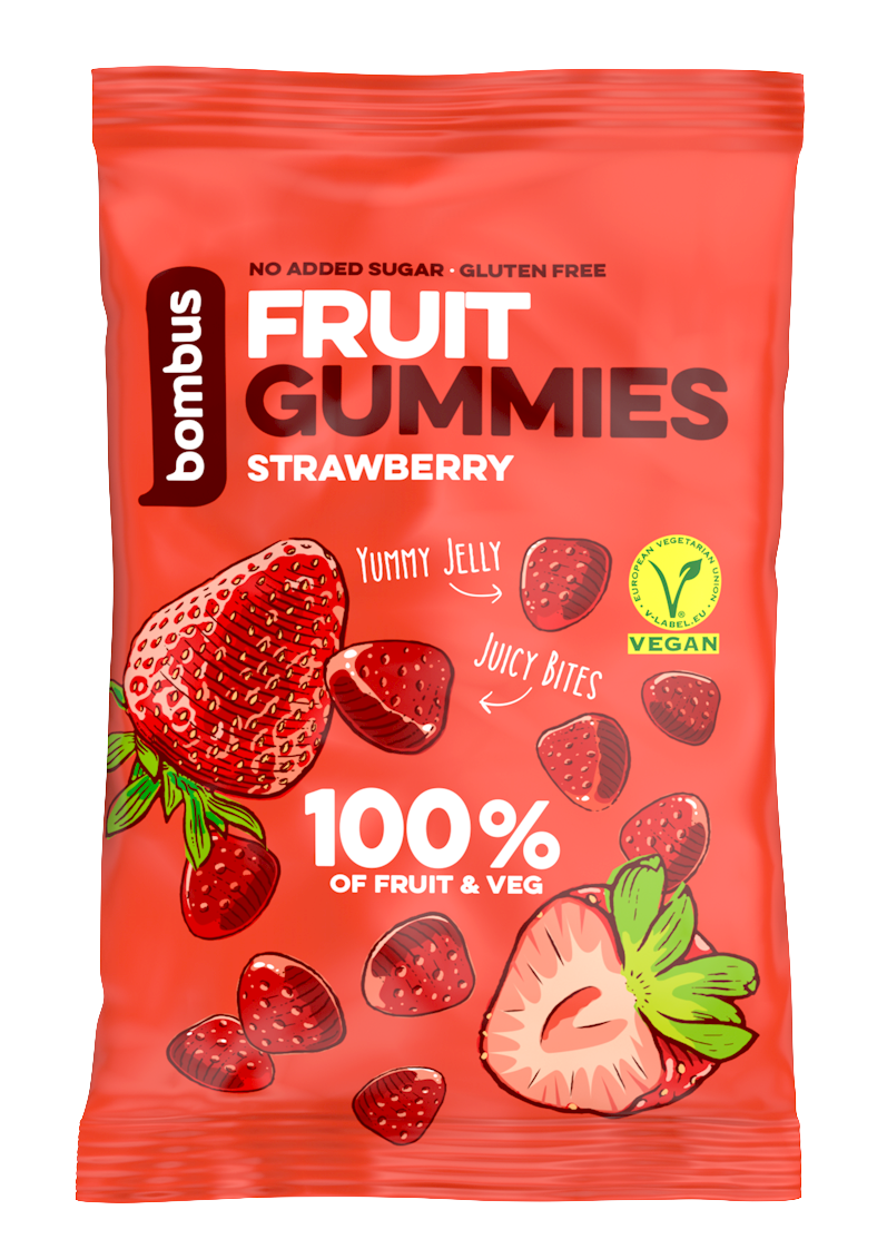 Bombus Fruit Energy jahoda gummies 35 g