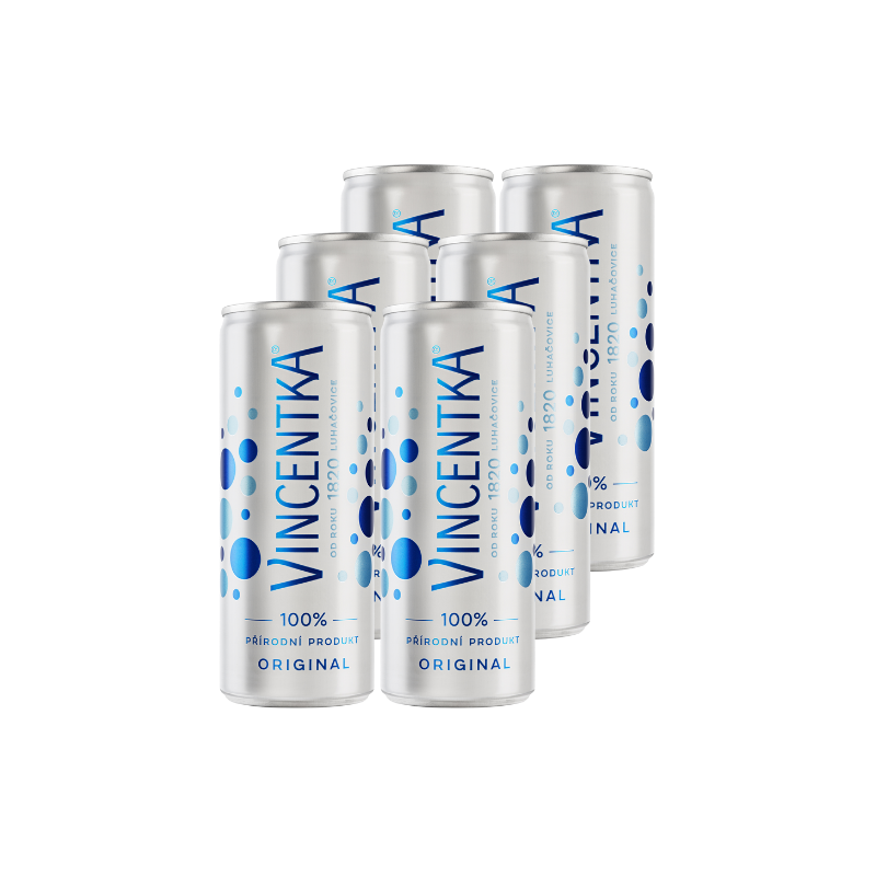 VINCENTKA minerální voda v plechovce 6 x 250 ml
