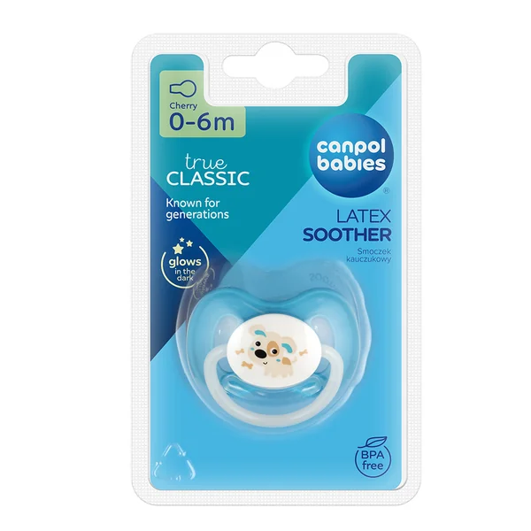 Canpol babies Cumlík svietiaci kaučuková čerešnica BUNNY&COMPANY 6-18m modrý