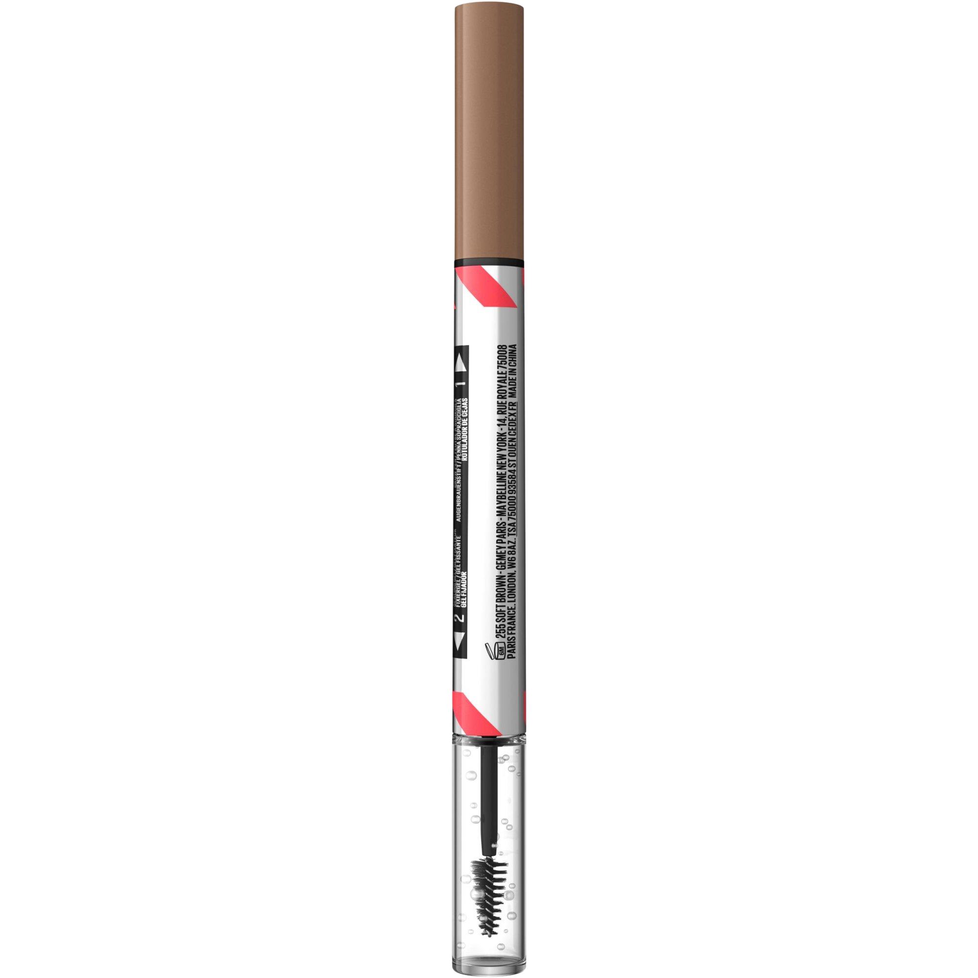 Fotografie MAYBELLINE NEW YORK Build A Brow 255 Soft Brown fix a gel na obočí