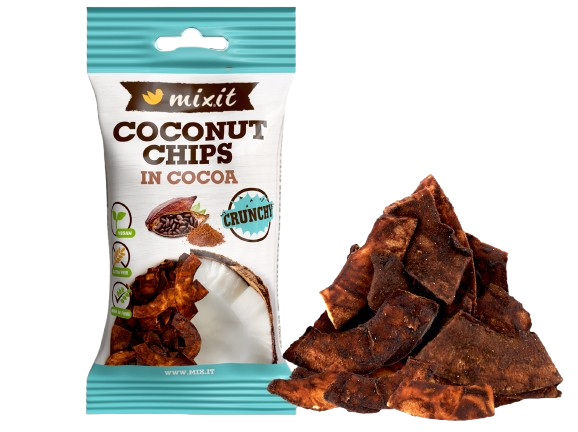Fotografie MIXIT Kokosové chipsy - Kakao 45 g