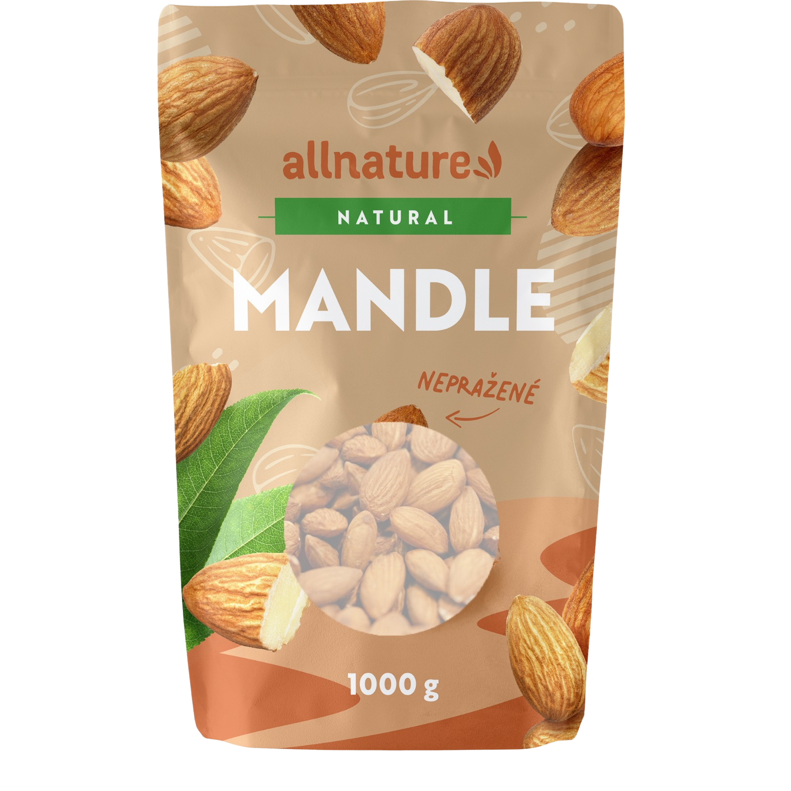 Fotografie Allnature Mandle jádra natural 1000 g Allnature