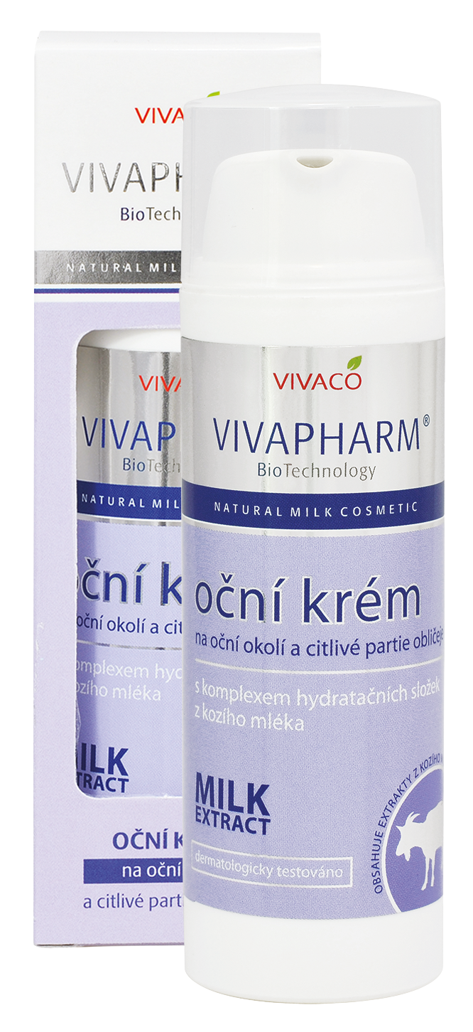 Fotografie VivaPharm Krém na oční okolí s komplexem hydratačních složek z kozího mléka 50 ml