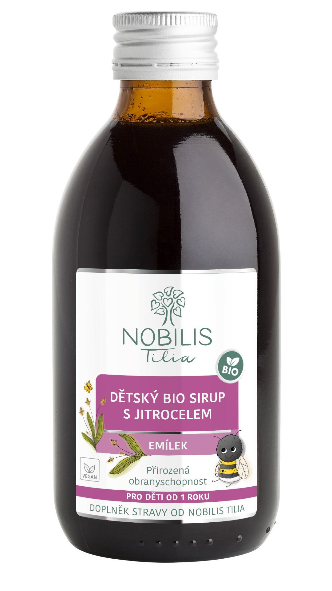 NOBILIS TILIA Dětský BIO sirup s jitrocelem Emílek 250 ml