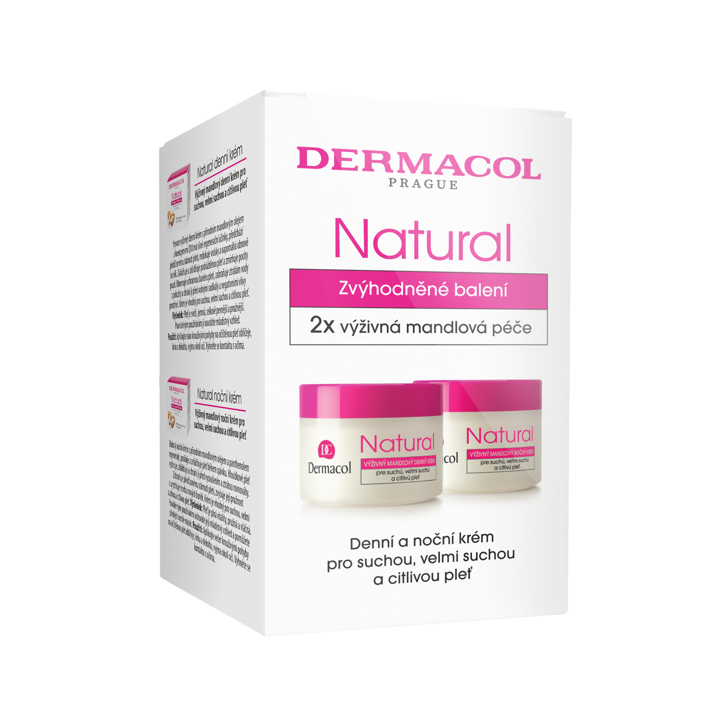 DERMACOL Duopack Natural mandlový denní a noční krém 2 x 50 ml