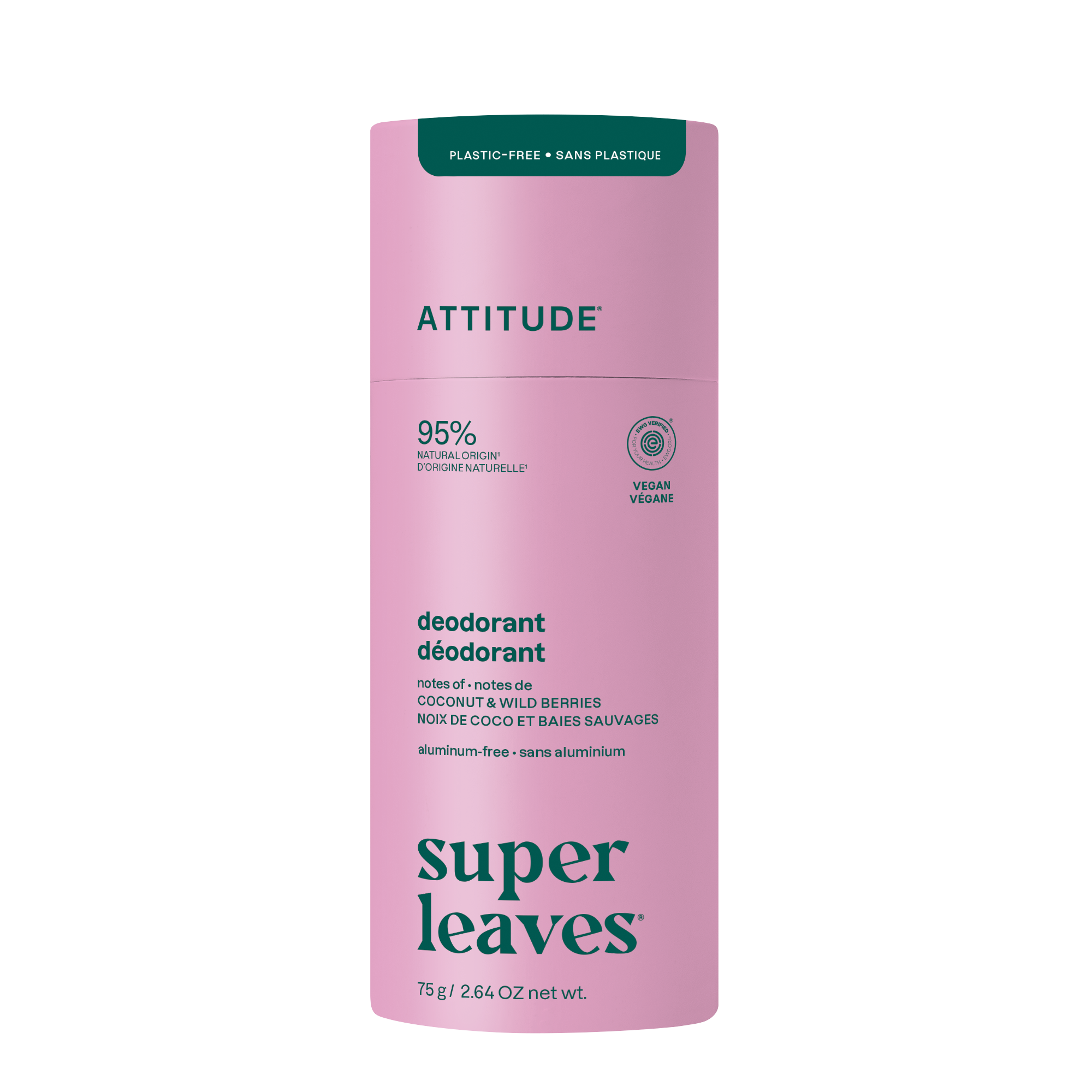 ATTITUDE Přírodní deodorant Super leaves - kokos a lesní plody bezplast 75 g