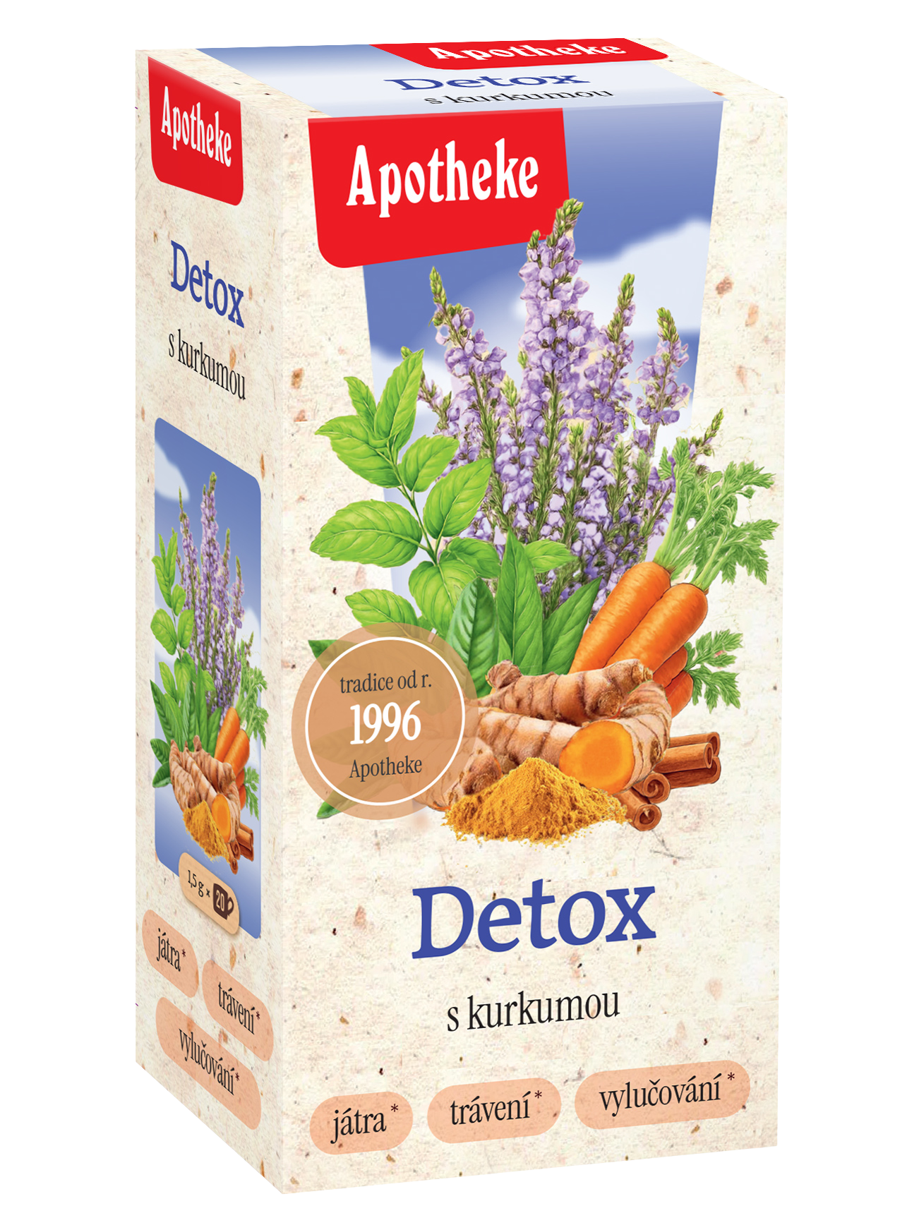 Fotografie APOTHEKE Čaj Detox s kurkumou 20 x 1.5 g