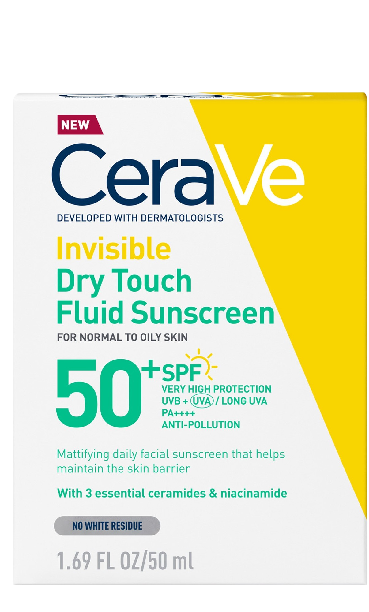 Fotografie CERAVE Zmatňující opalovací fluid SPF50, 50 ml