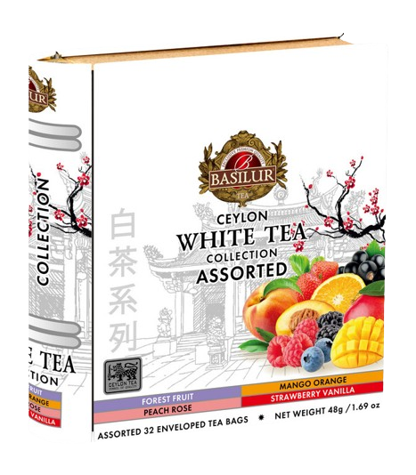 Fotografie BASILUR White Tea Book Assorted plech 32 x 1.5 g