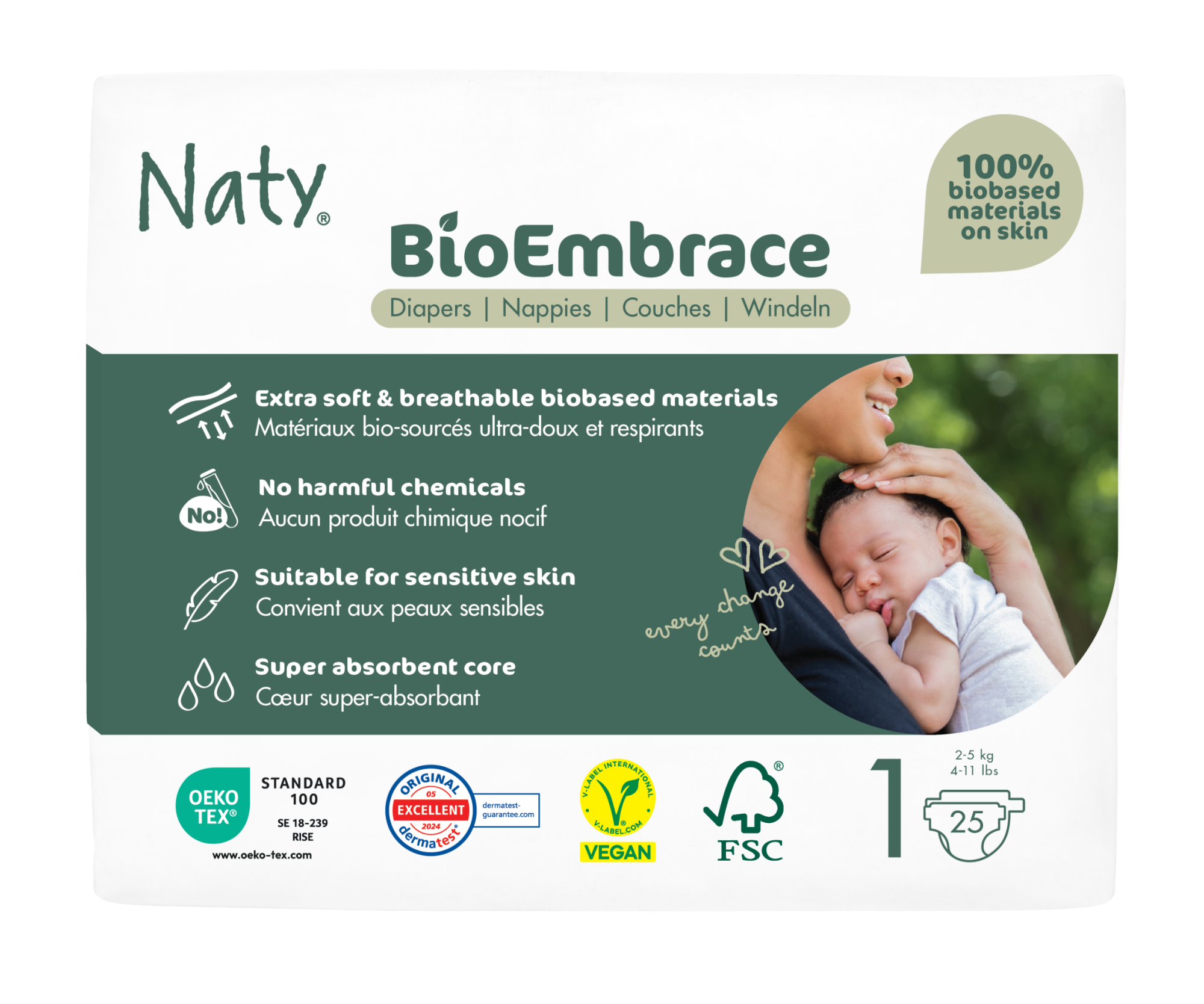 NATY Plenky Newborn 2 - 5 kg, 25 ks