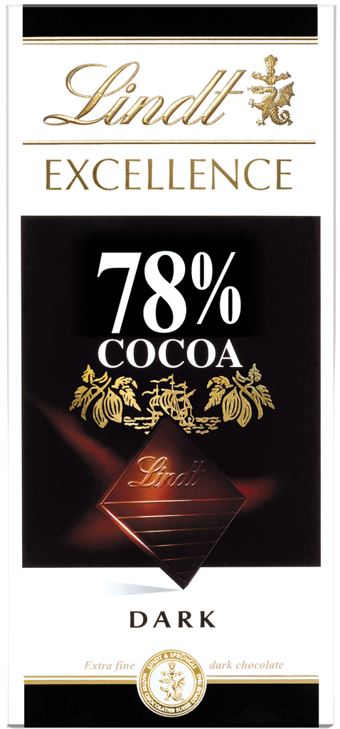 Fotografie LINDT Čokoláda EXCELLENCE Extra hořká 78%, 100 g