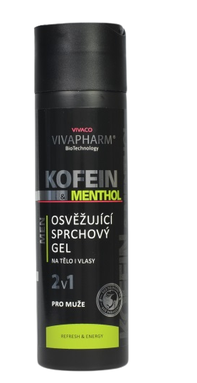 VivaPharm Vivaco Kofeinový sprchový gel 2v1 s mentholem pro muže 200 ml