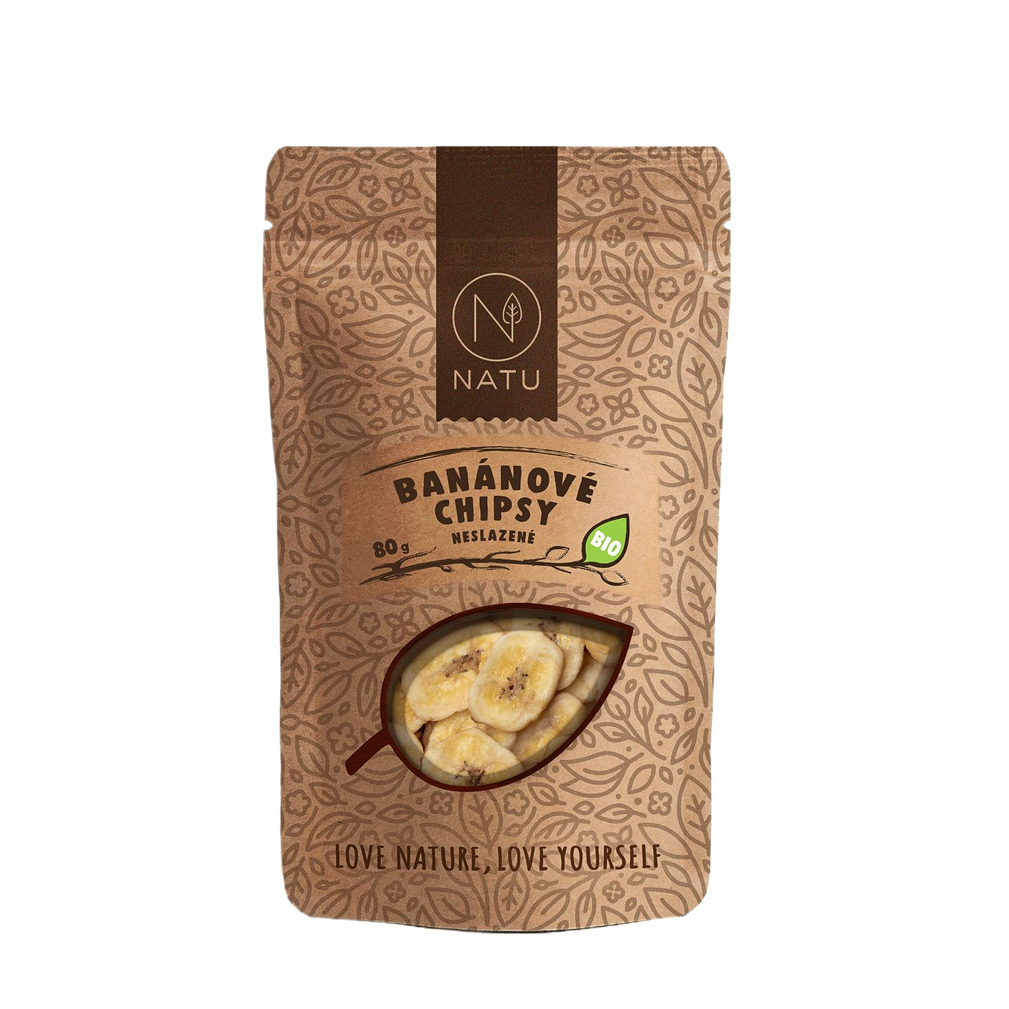 Fotografie NATU Banánové chipsy neslazené BIO 80 g
