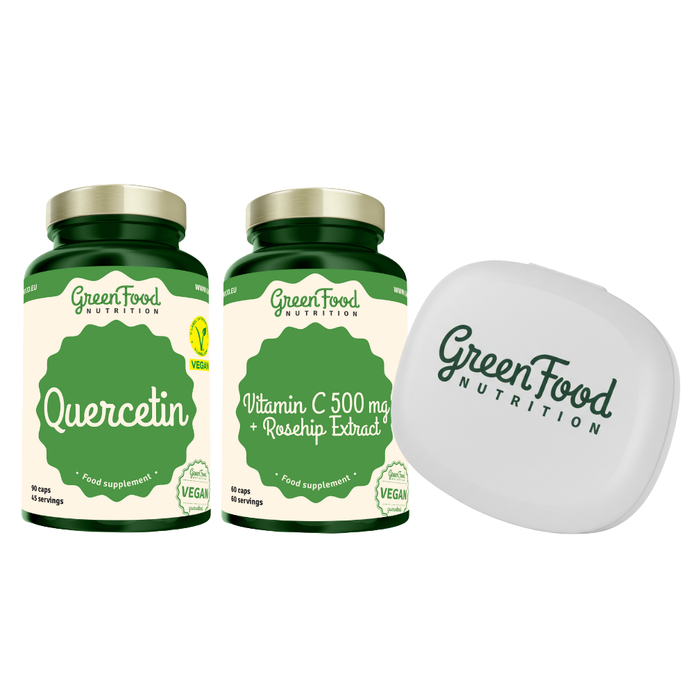 Fotografie GREENFOOD NUTRITION Duopack Quercetin 90cps + Vitamin C 500mg 60cps