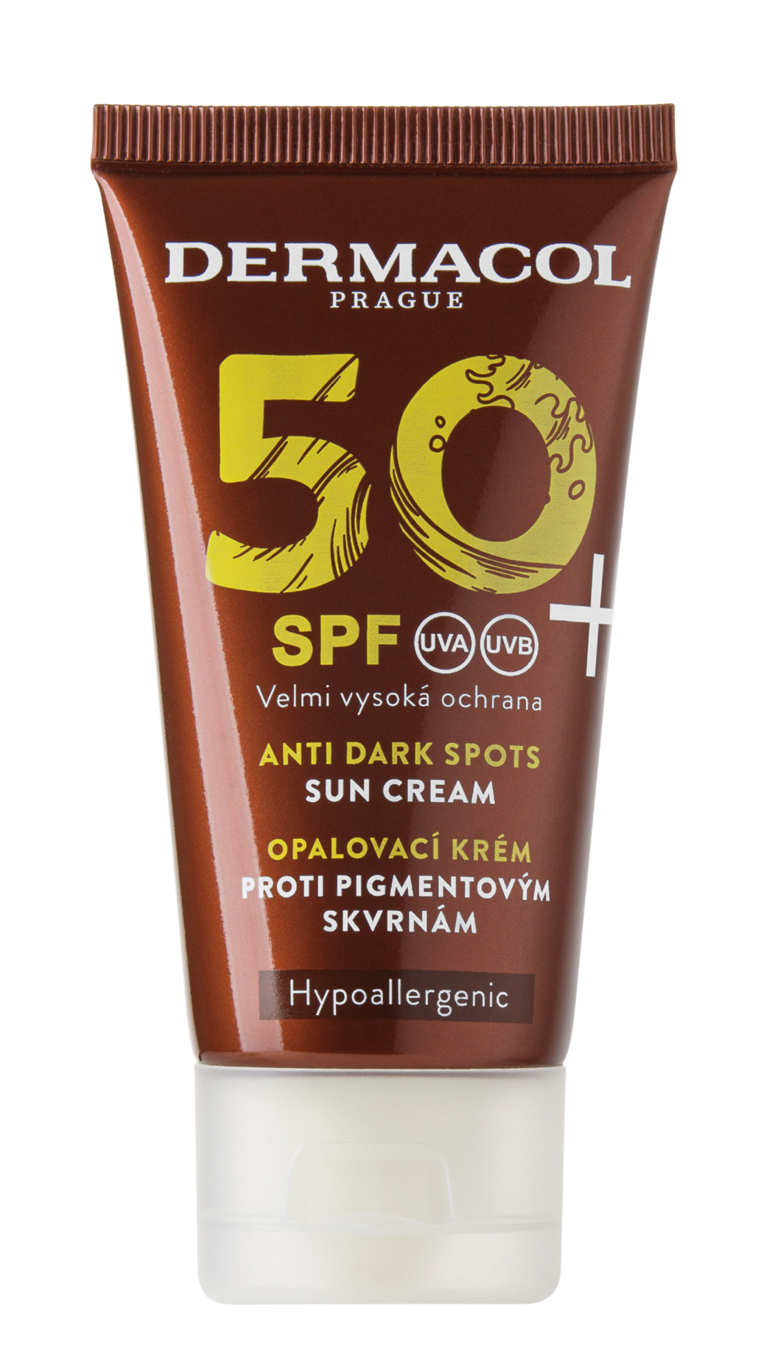 Fotografie DERMACOL SUN Pleťový krém SPF50+ proti pigmentovým skvrnám 50 ml