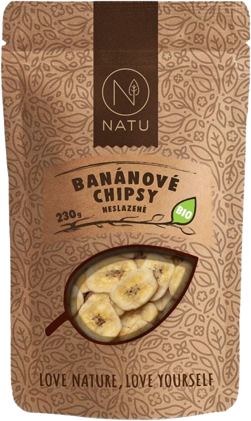 NATU Banánové chipsy neslazené BIO 230 g
