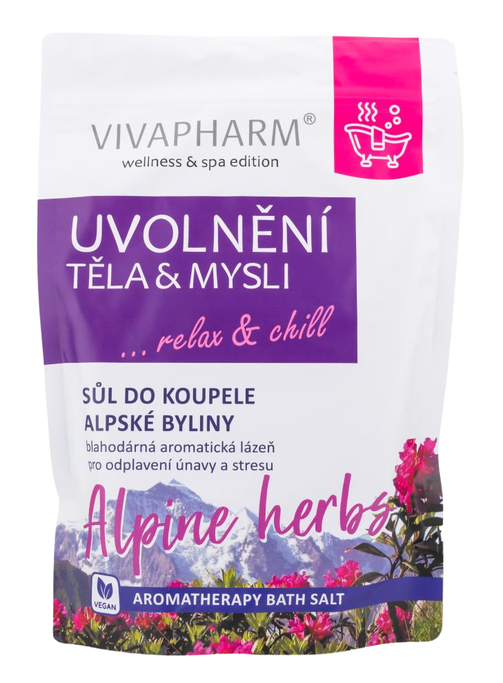 Fotografie VIVAPHARM Sůl do koupele Uvolnění těla a mysli 1000 g