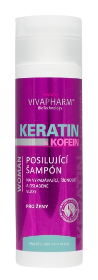 VivaPharm Keratinový šampon pro ženy s kofeinem 200 ml