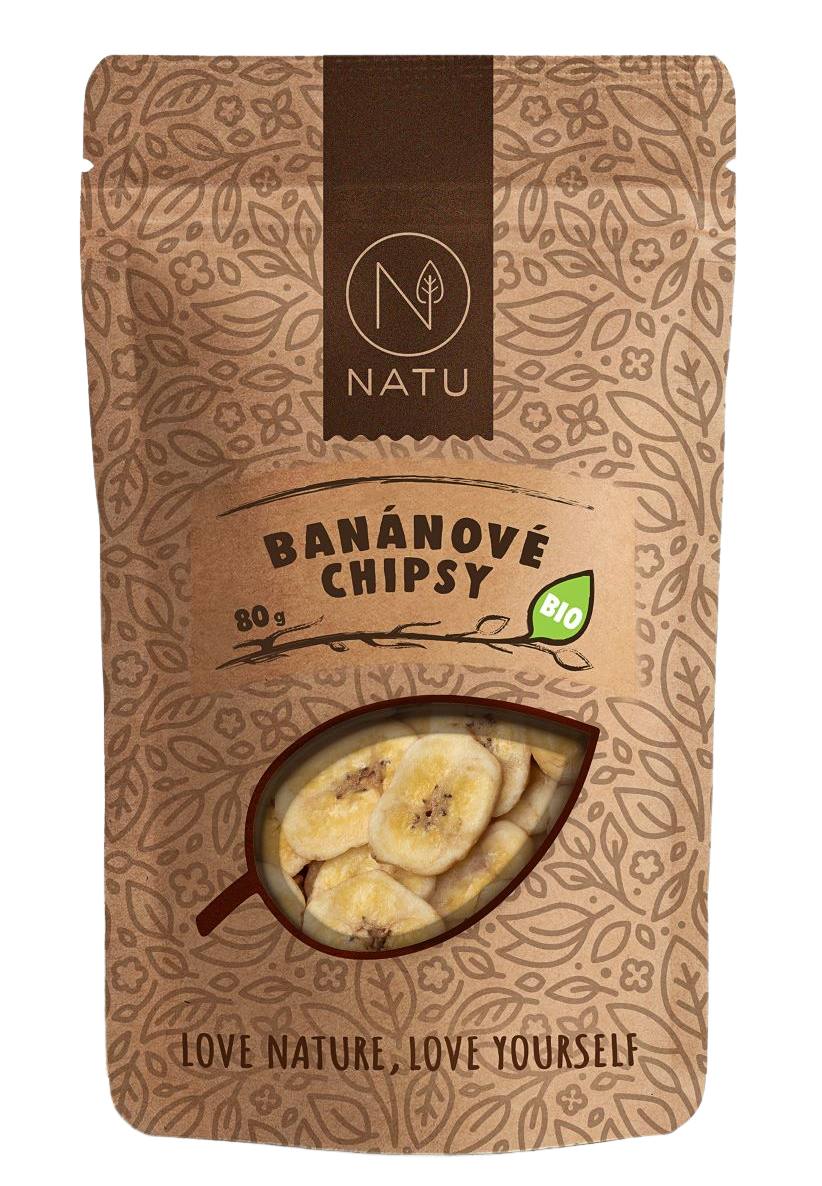 Fotografie NATU Banánové chipsy BIO 80 g