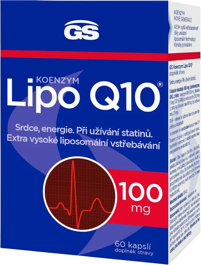 Fotografie GS Koenzym Lipo Q10 100 mg 60 kapslí