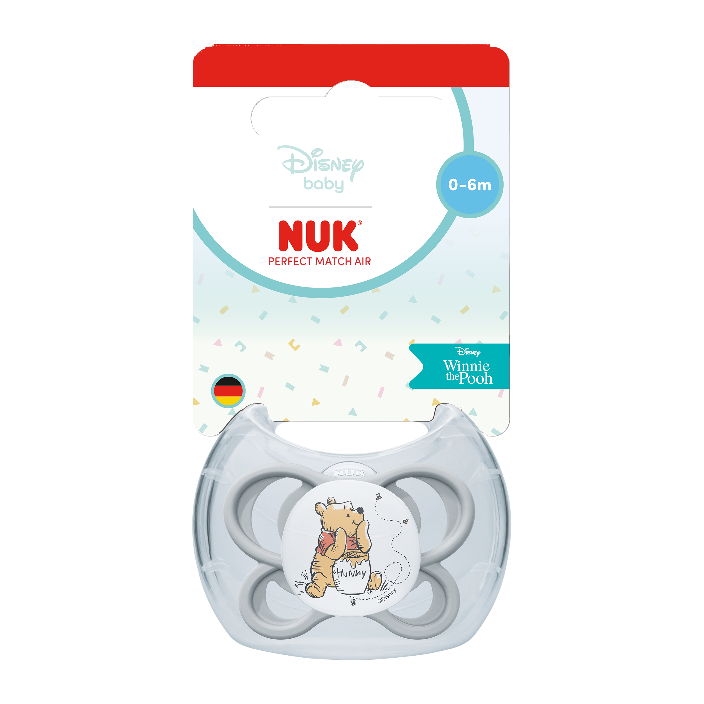 NUK Dudlík Perfect Match AIR DISNEY Medvídek Pú GREY 0-6m