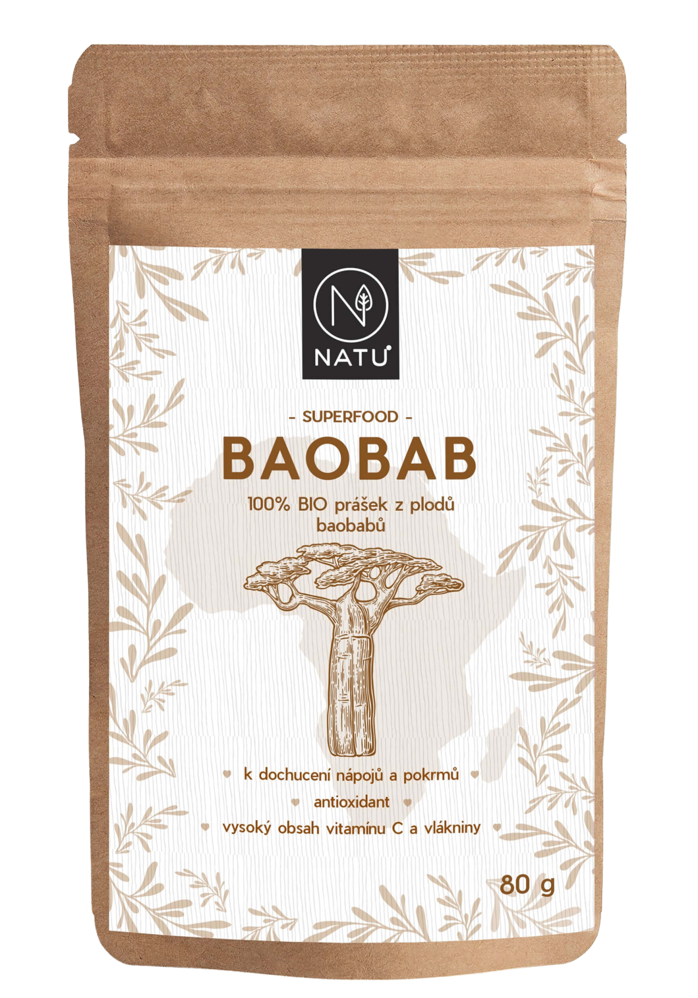 Fotografie Natu Baobab BIO prášek 80 g