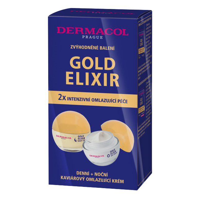 DERMACOL Duopack Gold Elixir denní + noční krém 2 x 50 ml