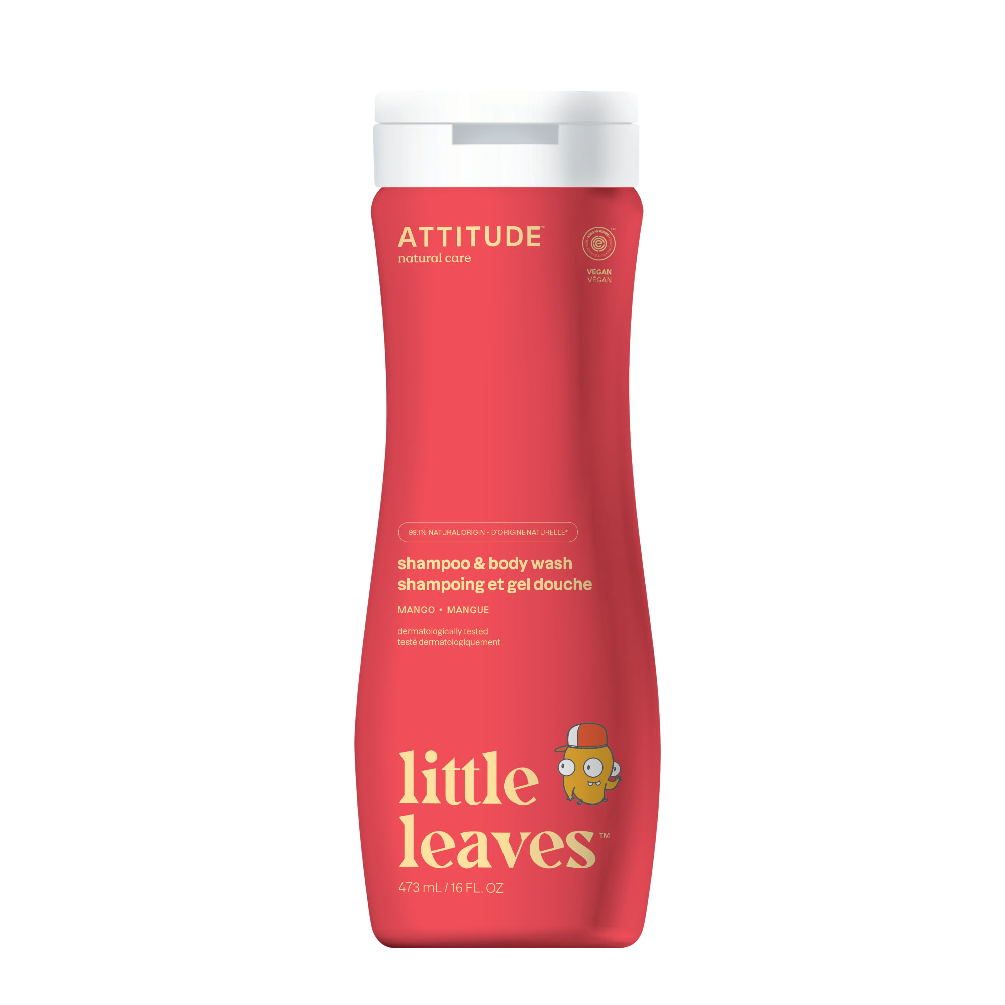 ATTITUDE Little leaves Dětské tělové mýdlo a šampon (2 v 1) s vůní manga 473 ml