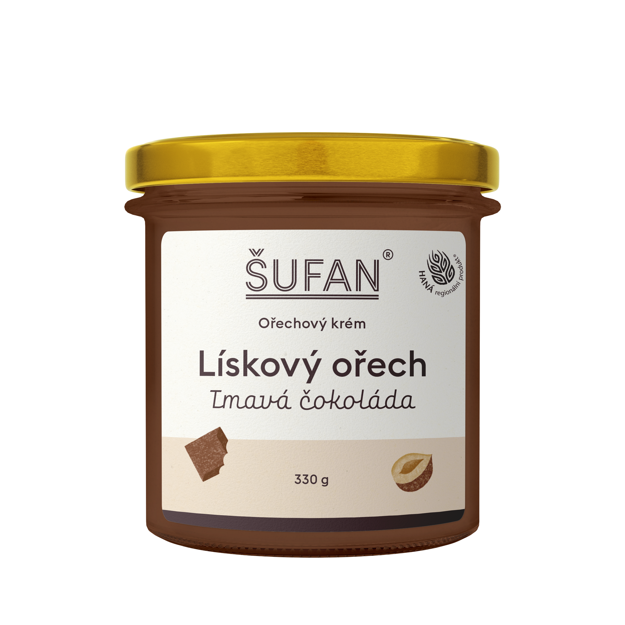Fotografie ŠUFAN Lískový ořech s tmavou čokoládou 330 g