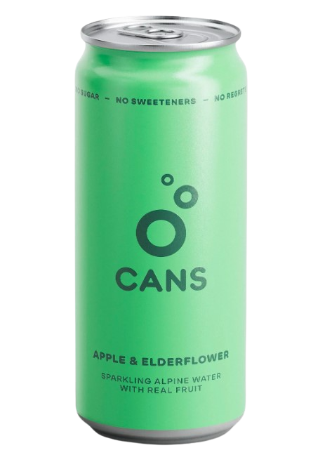 Fotografie CANS Alpská perlivá voda s příchutí jablka a bezinky 330 ml
