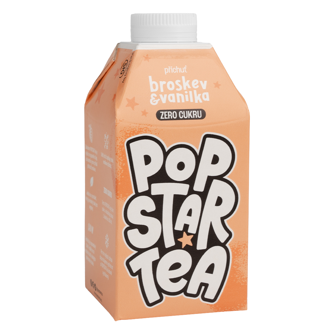 Fotografie POPSTAR Tea Broskev & Vanilka Zero 0.5 l