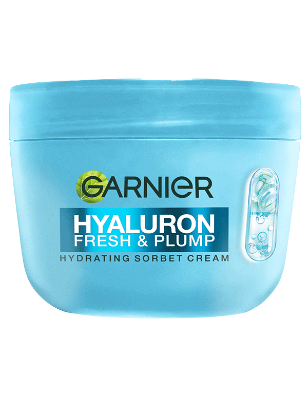 Fotografie GARNIER Hydratační pleťový sorbet krém Hyaluron Fresh & Plump 85 ml
