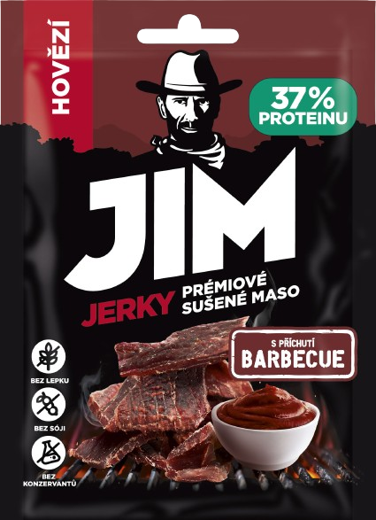 JIM JERKY hovězí BBQ 23 g