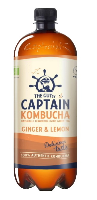 THE GUTSY CAPTAIN Kombucha Zázvor, citron 1000 ml