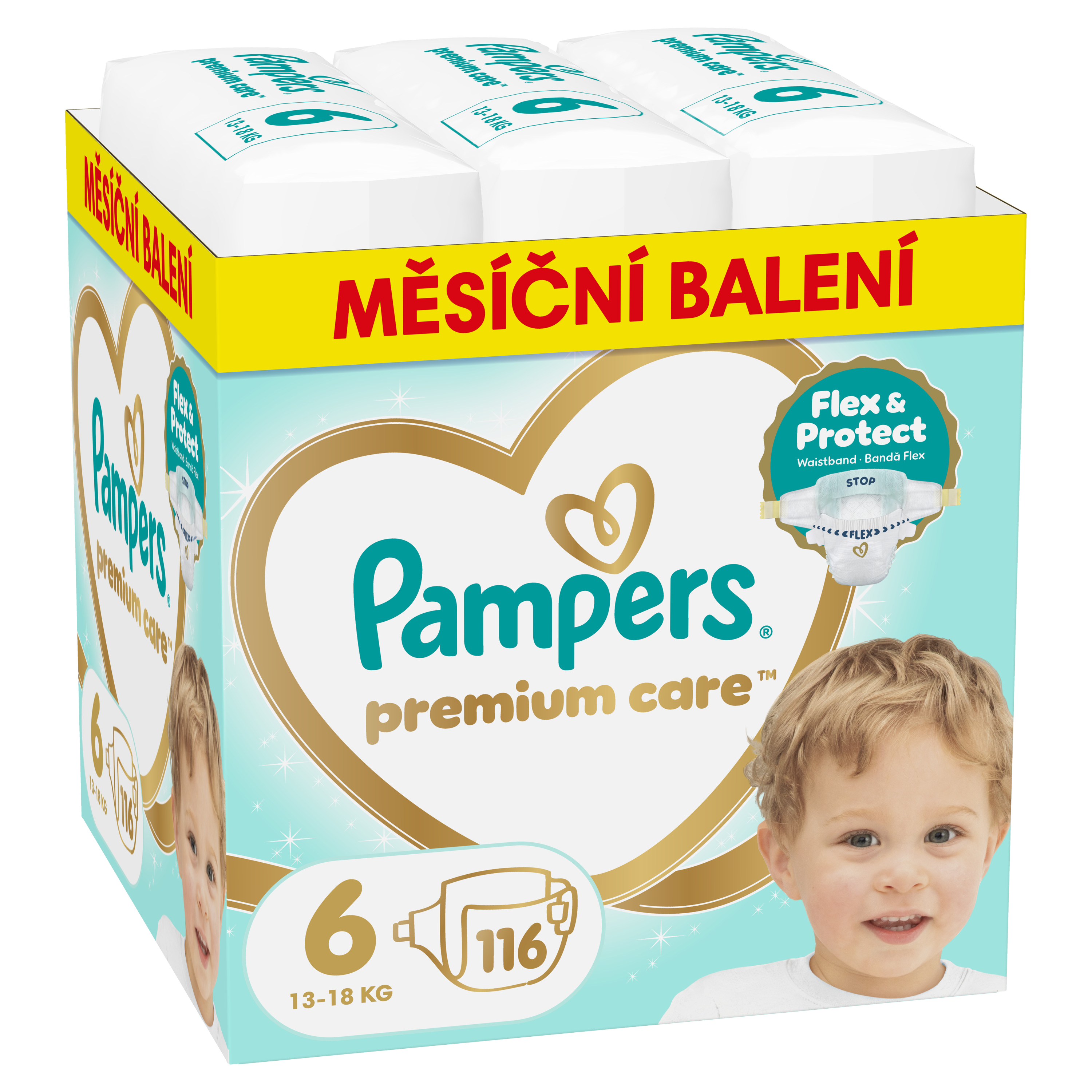 Fotografie PAMPERS Premium Care Velikost 6, 13kg-18kg 116 ks