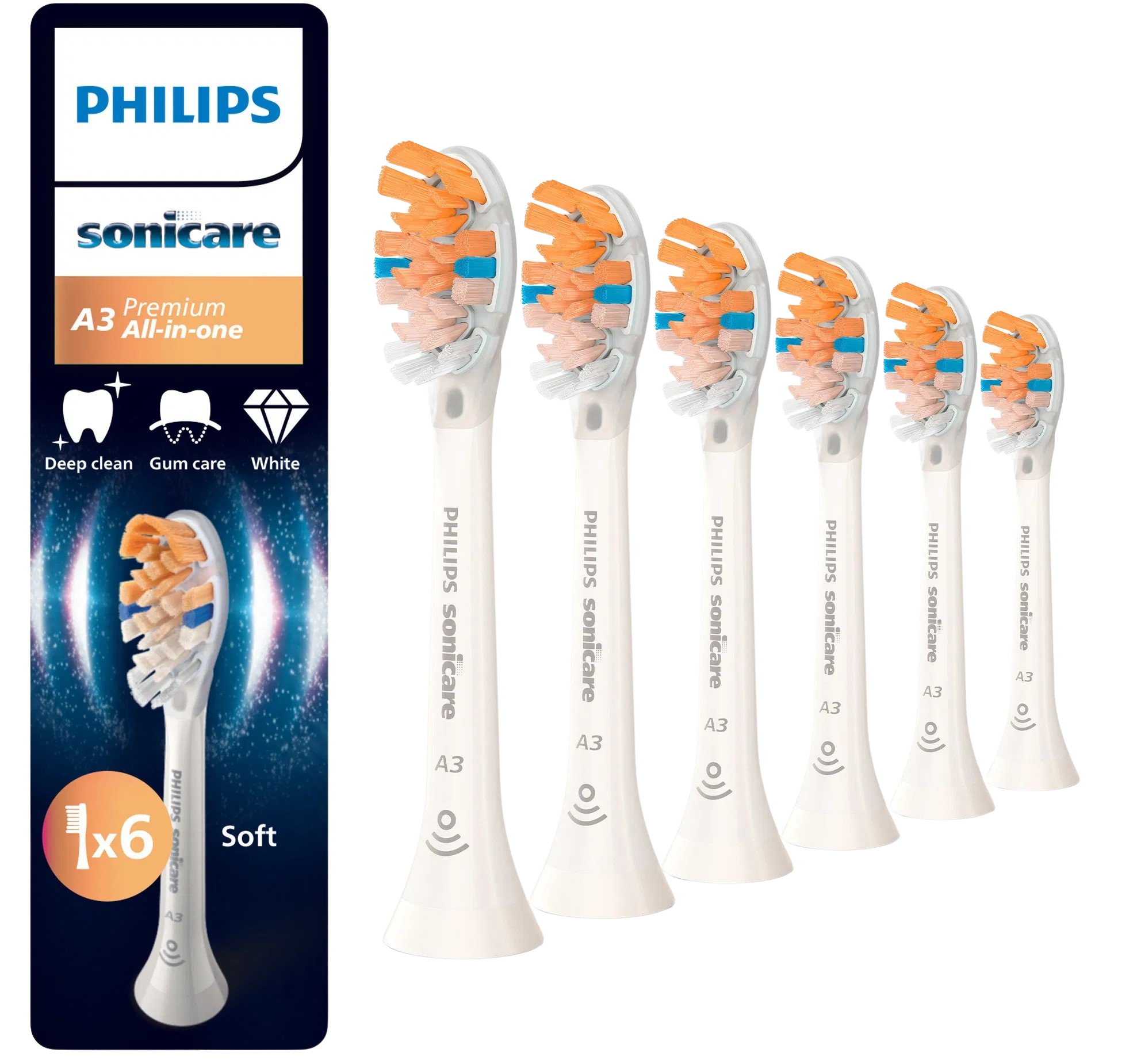 Fotografie PHILIPS SONICARE Premium All-in-One HX9096/87 White, náh.hlav. 6 ks