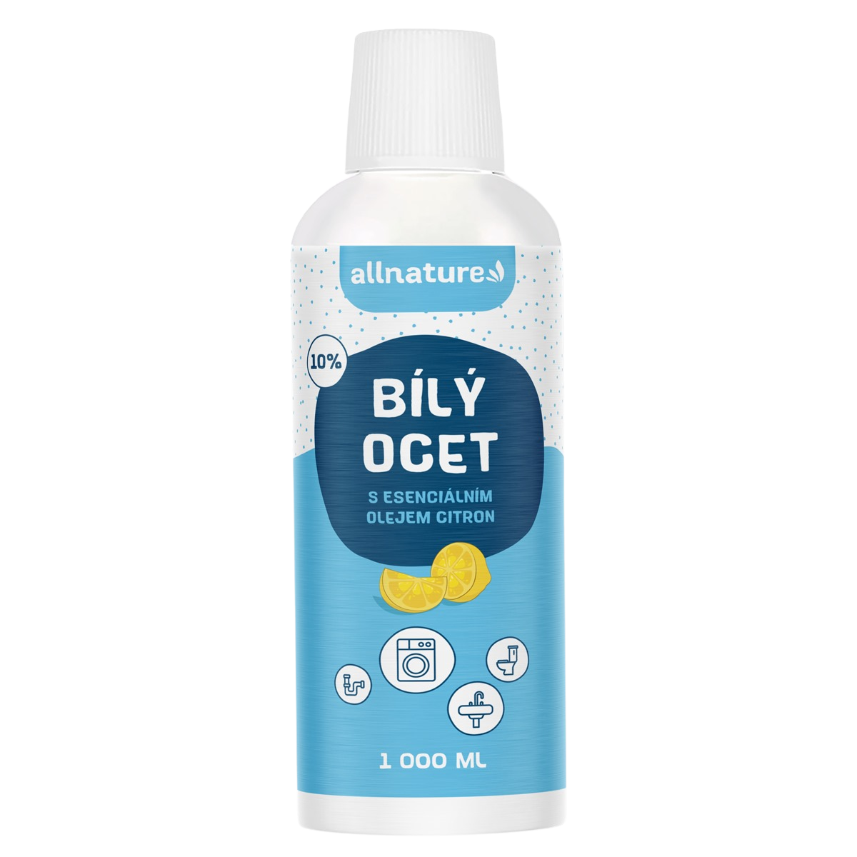 Fotografie ALLNATURE Bílý ocet 10% s vůní citrónu 1000 ml