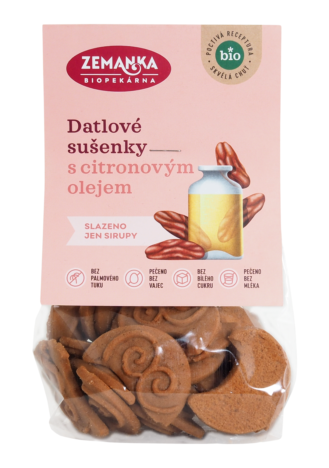 Fotografie Zemanka Biopekárna Sušenky datlové s citronovým olejem BIO 100 g