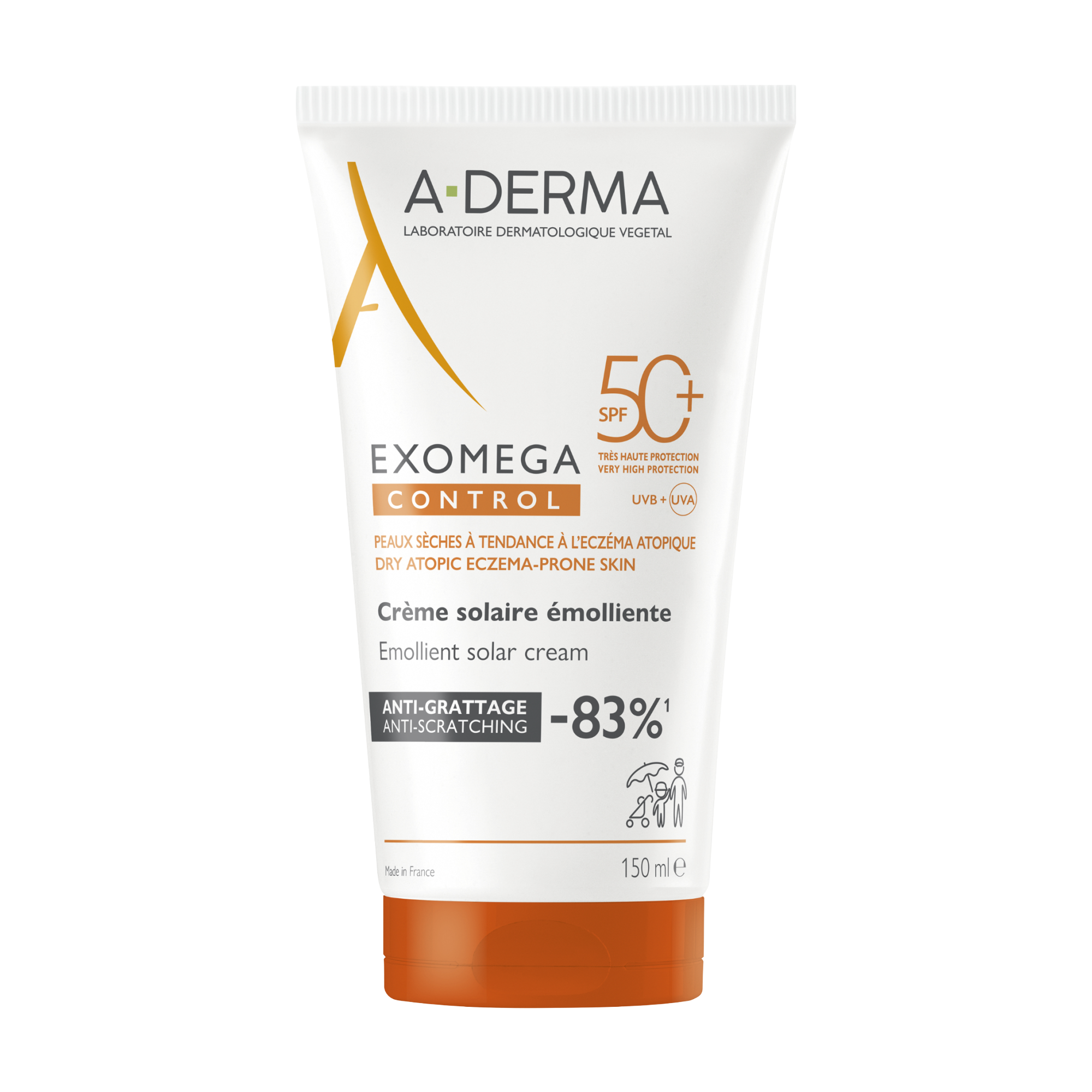 A-DERMA Exomega Control emolienční krém SPF50+, 150 ml