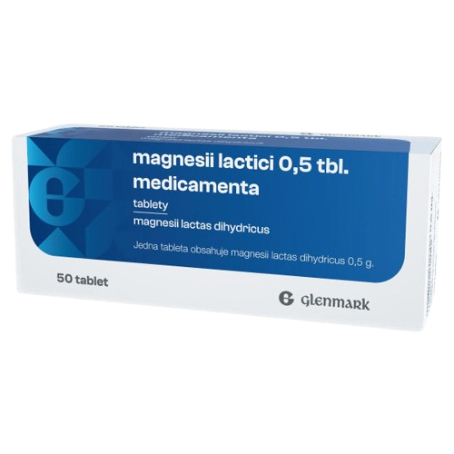 Fotografie GLENMARK Magnesii Lactici 0.5g MVM 50 tablet 50 ks