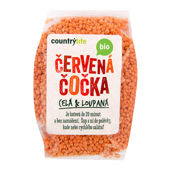COUNTRYLIFE Čočka červená celá loupaná BIO 500 g