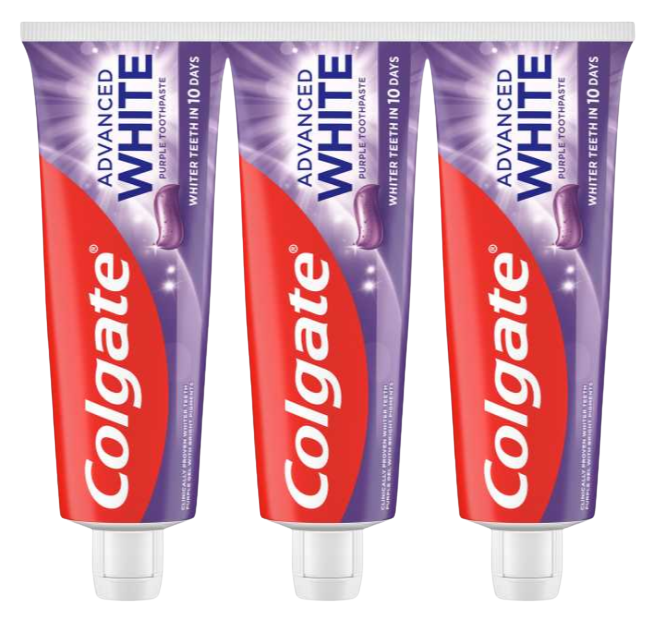 COLGATE Advanced White Purple Trio Zubní pasta 3 x 75 ml