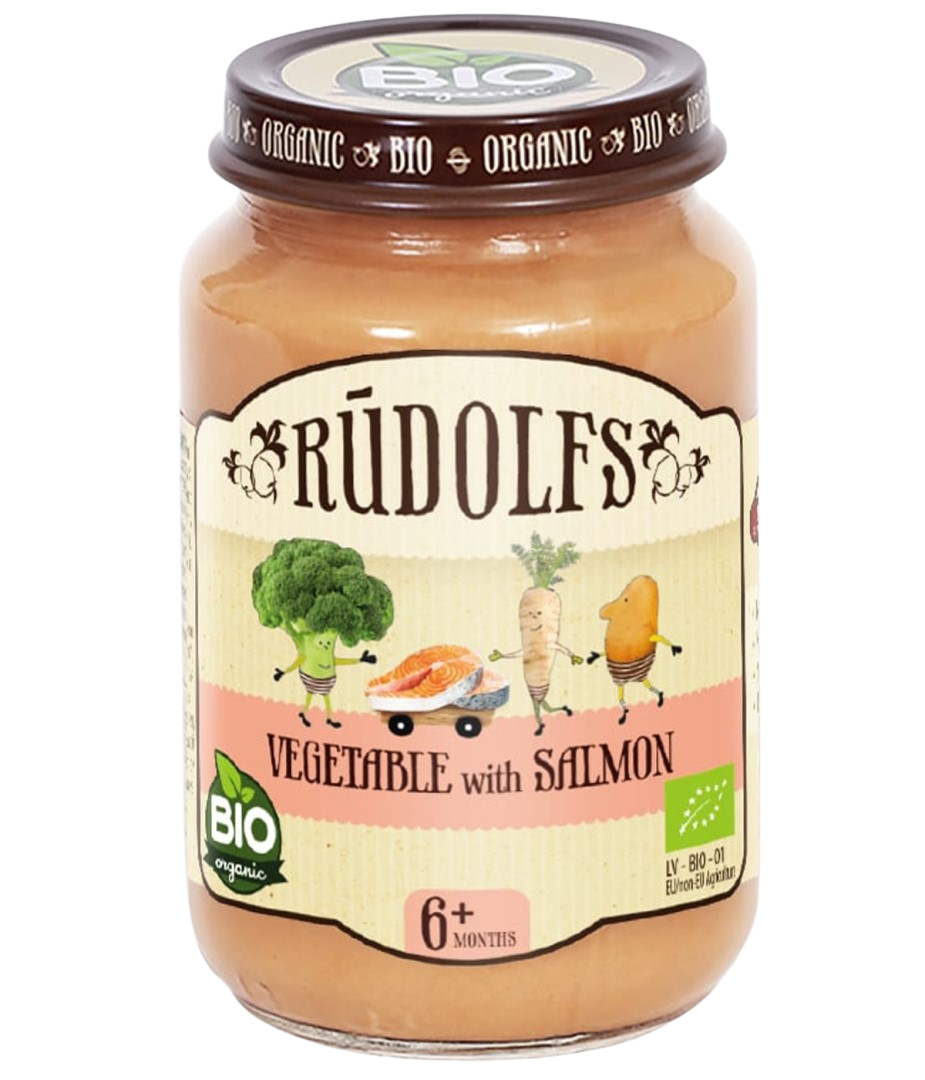 Rudolfs BIO Zelenina s lososem 190 g