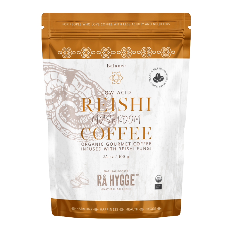 RA HYGGE BIO zrnková káva Peru Arabica REISHI 100 g