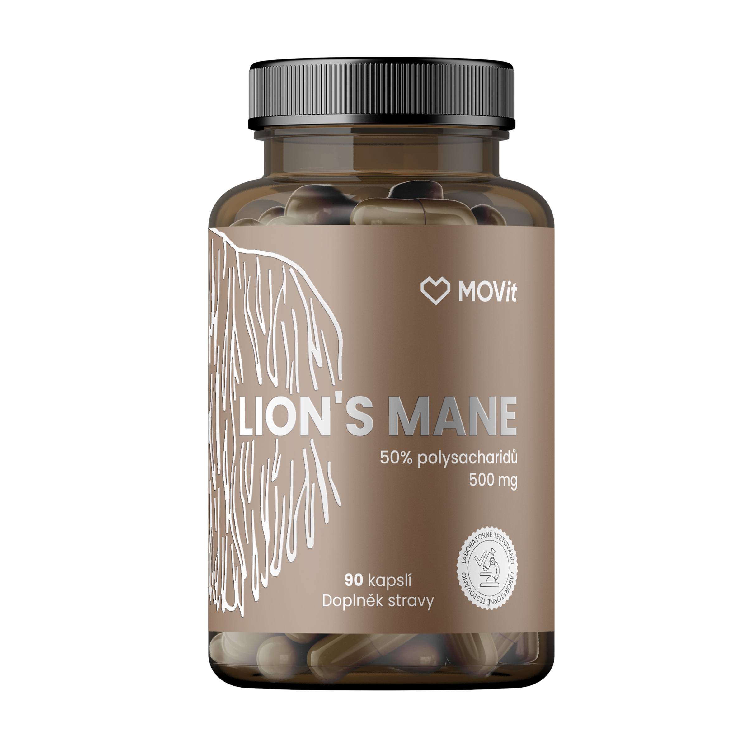 MOVIT ENERGY Hericium - Lion's mane 50% polysacharidů 500 mg, 90 kapslí