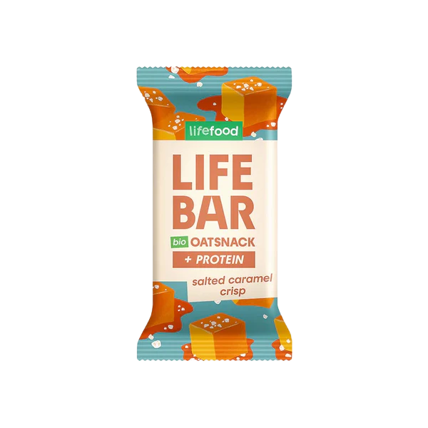 Fotografie LIFEFOOD Tyčinka Lifebar Oat Snack proteinová, slaný karamel 40 g