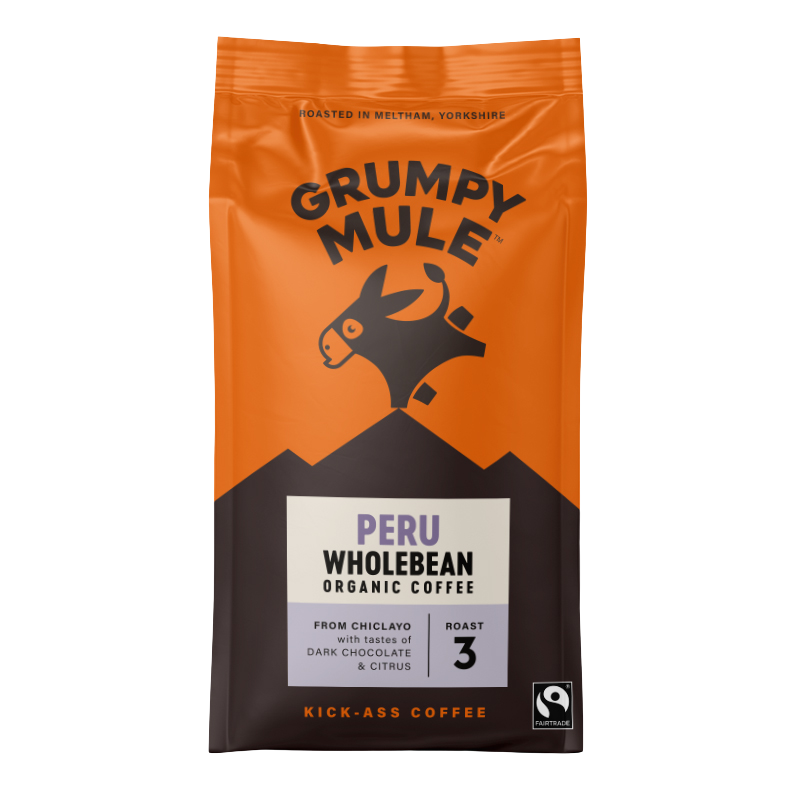 GRUMPY MULE BIO Peru SCA 84+ zrnková káva Arabica 200 g