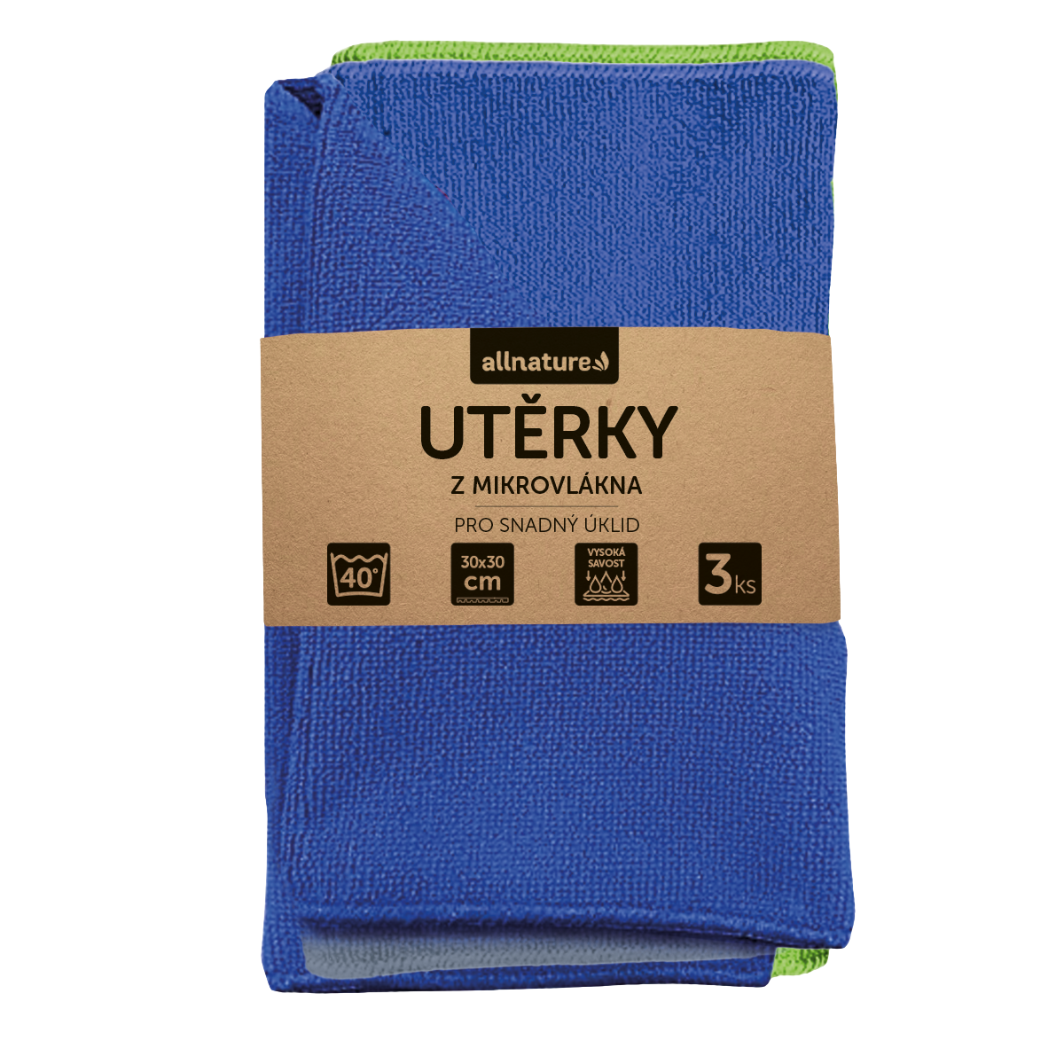 Fotografie ALLNATURE Utěrky z mikrovlákna 3 ks