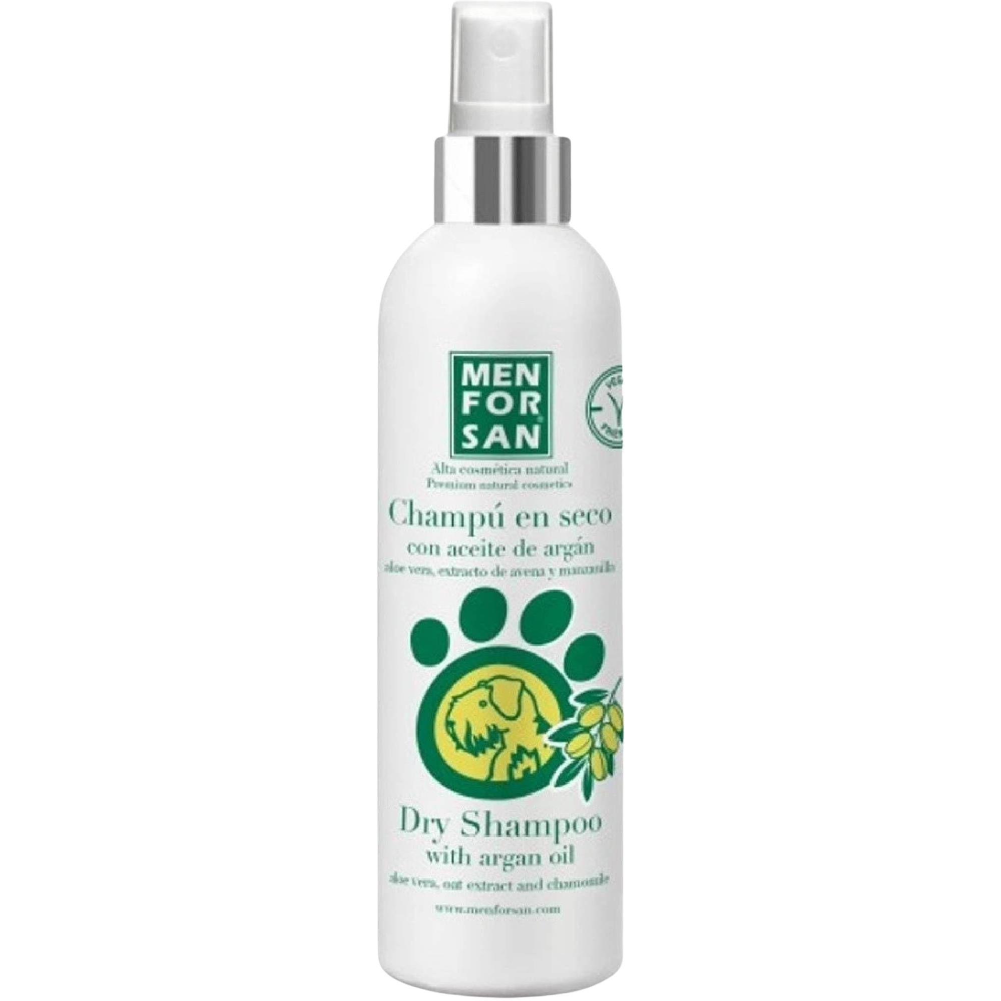 Fotografie MENFORSAN Suchý šampon s arganovým olejem pro psy 250 ml