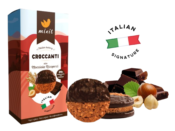 Fotografie MIXIT Italian Bakery – Croccanti alla Nocciola Ricoperti 150 g